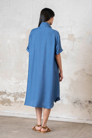 VESTIDO CAMISERO ESTAMPADO AZULES