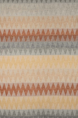 FULAR ZIG-ZAG MARRÓN GRIS Y MOSTAZA