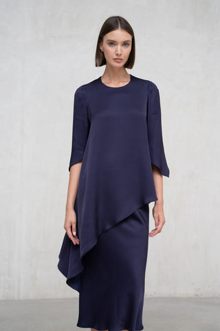CUERPO SESSA MANGA ASIMÉTRICA MARINO