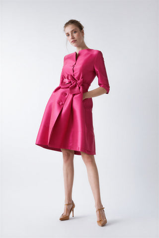Vestido gabardina Odelia fucsia