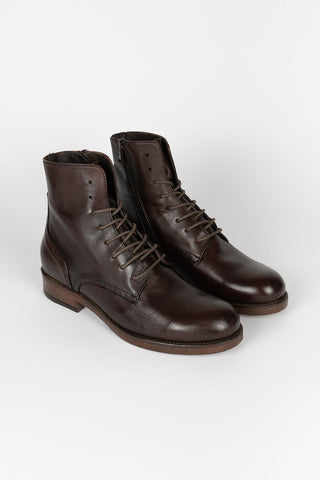 BOTIN CORDONES PIEL CHOCOLATE