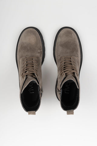 BOTIN CORDONES PIEL VUELTA GRIS