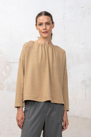 JERSEY CUELLO FRUNCE BEIGE