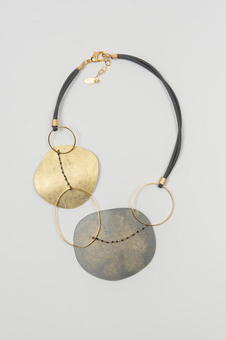 COLLA CORTO FL PRIVATE AROS Y CASI CÍRCULOS PLANOS CORDÓN GRIS