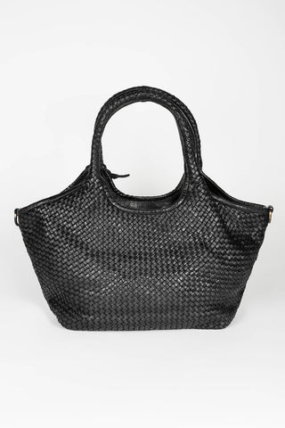 Bolso Serilda negro trenzado de piel