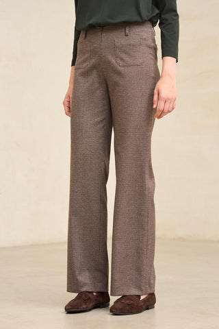 Pantalón Xena pata de gallo marrón y azul