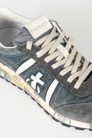 Zapatillas Velor azul de ante y tejido técnico hombre