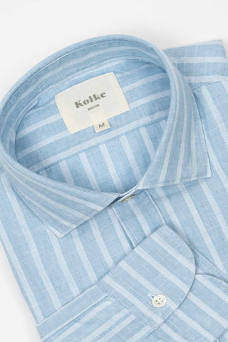 Camisa Koike azul con raya blanca
