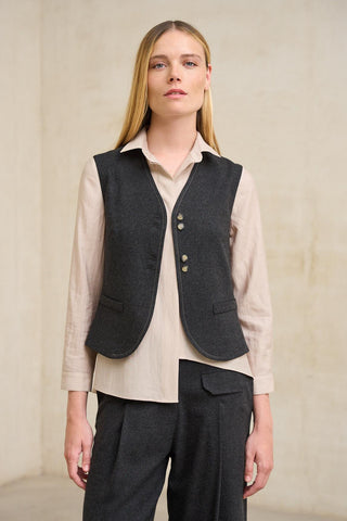 Chaleco Tudor gris marengo