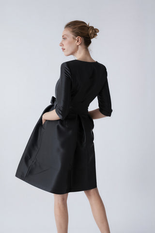 Vestido gabardina Odelia negro