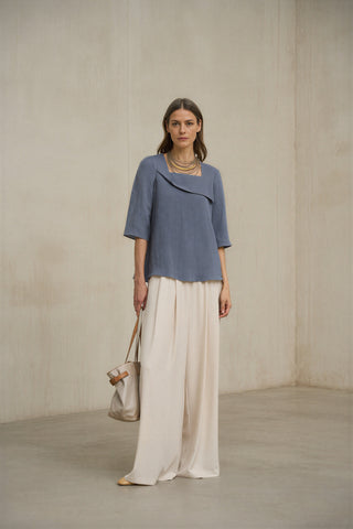 Blusa Yaren azul índigo