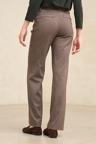 Pantalón Xena pata de gallo marrón y azul