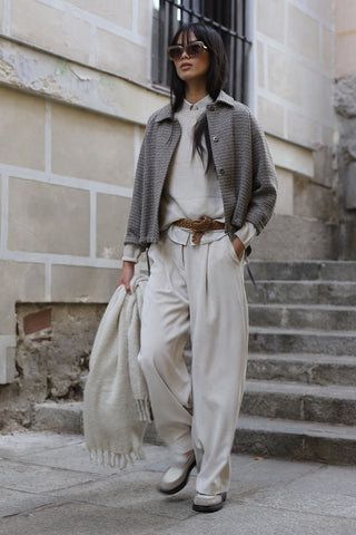 Cazadora Novara gris jacquard